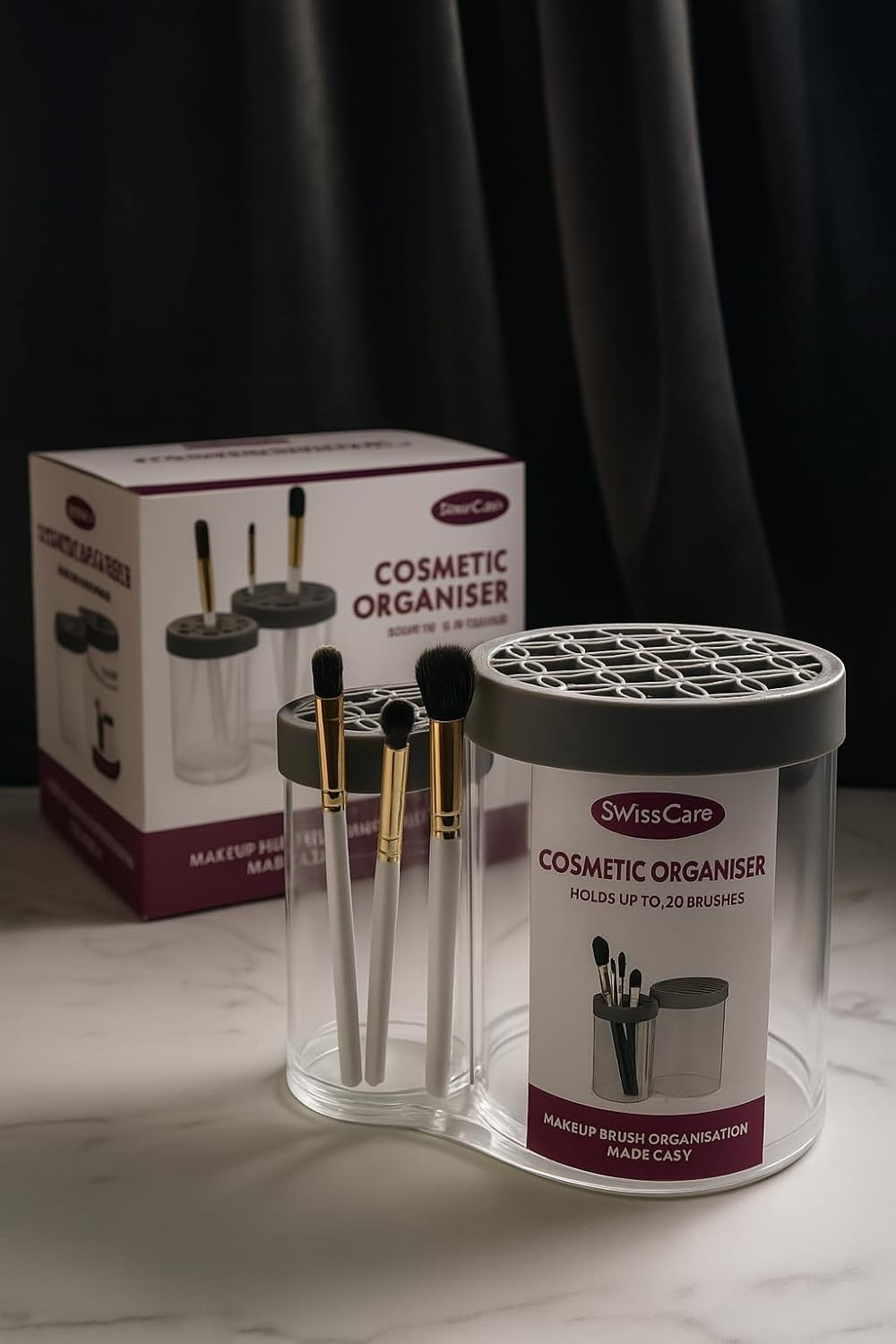 Silicone Cosmetic Organizer | Flexible Makeup Brush & Beauty Tool Holder | Compact Vanity Organizer for Personal Care & Beauty Essentials image number 1