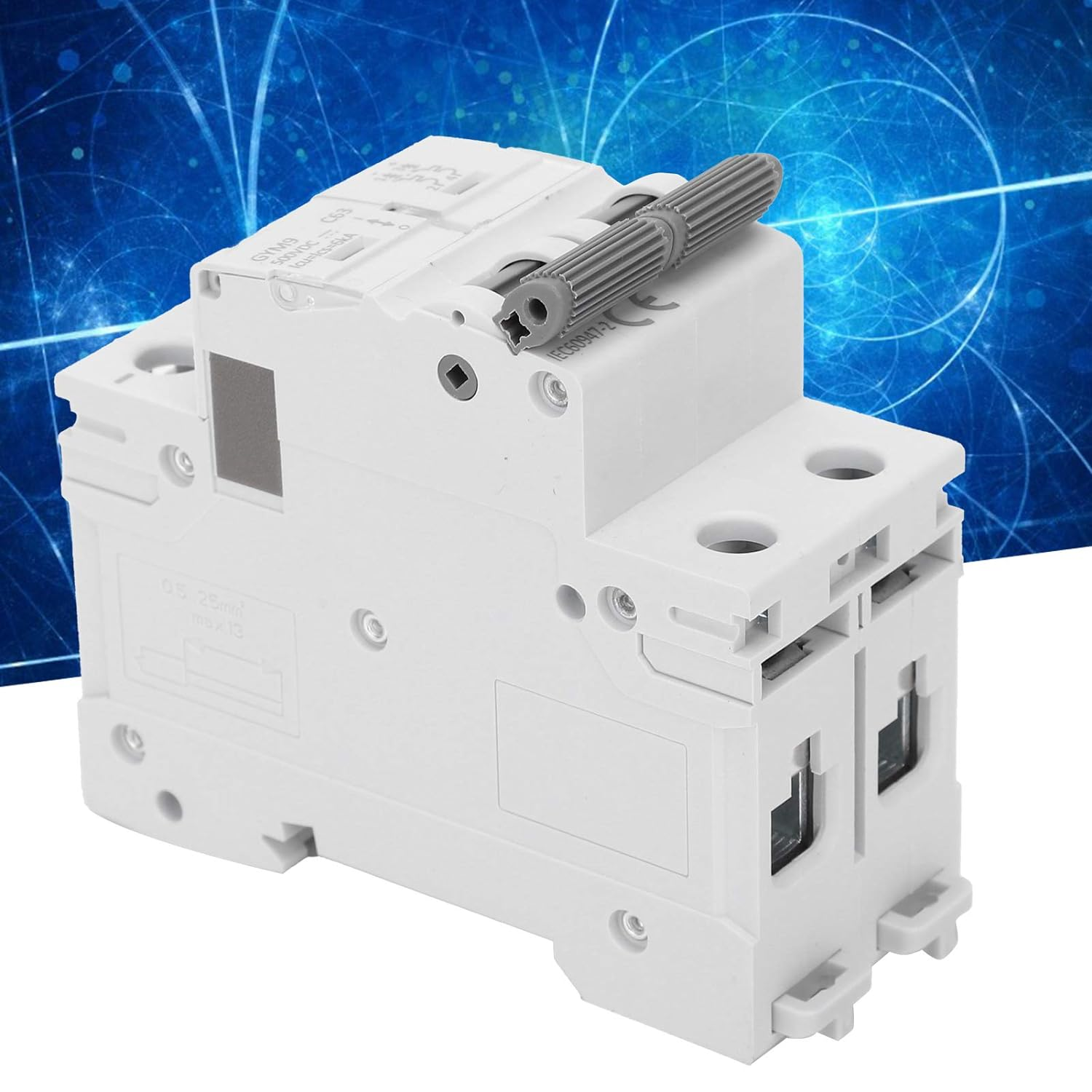 DC Miniature Circuit Breaker, 2 Pole 63 Amp 500V IC65N Isolator for Solar PV System and Other DC System,Thermal Magnetic Trip, Din Rail Mount, DC Disconnect Switch C40 image number 6