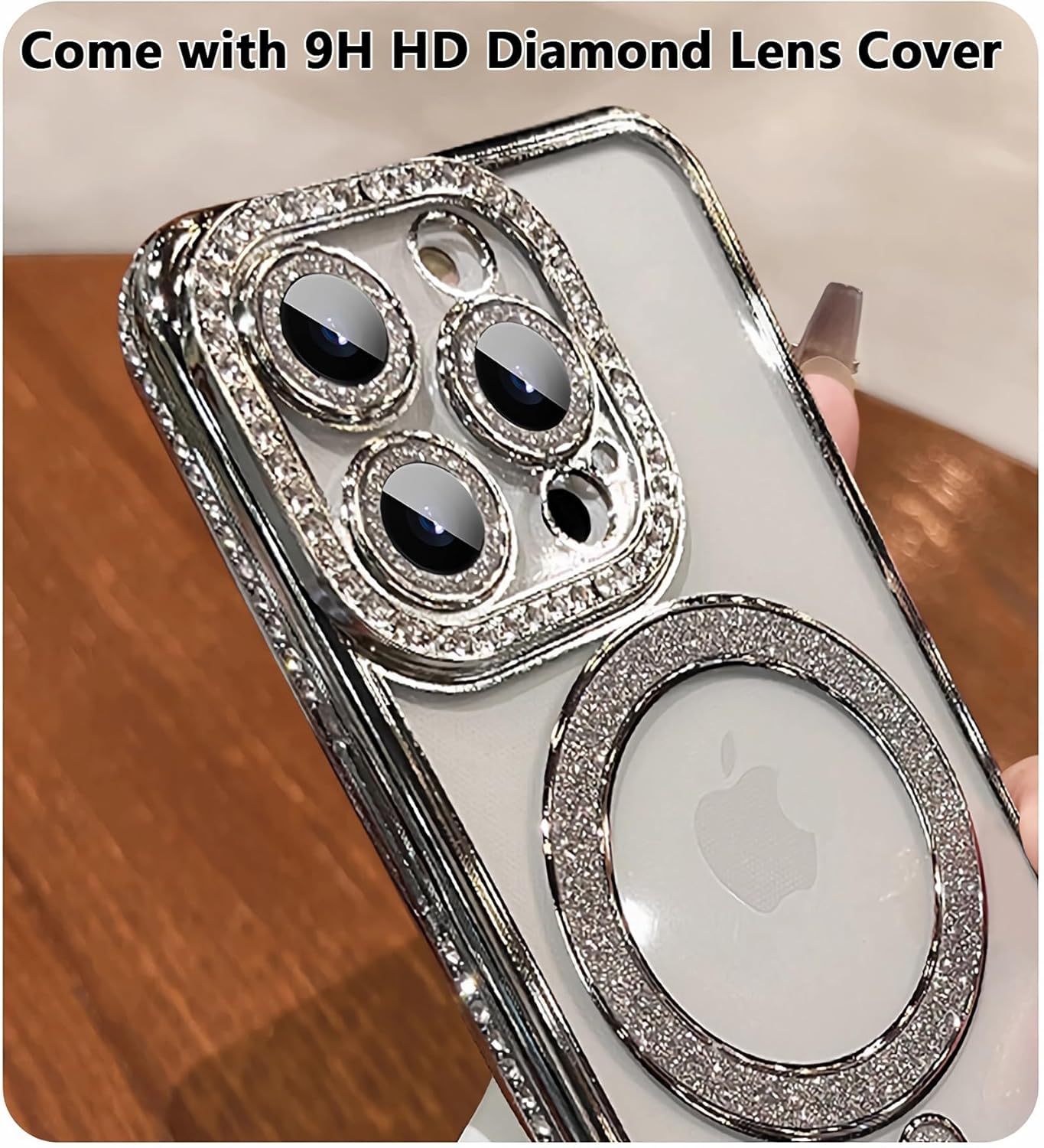 AMITOME Cute Glitter Case for Iphone 17 Pro Max 6.9 Inch,Sparkle Diamond Camera Cover & Shockproof [Compatible with Magsafe] Stylish Durable TPU Protective Phone Cover for Women & Girls-Gold image number 2