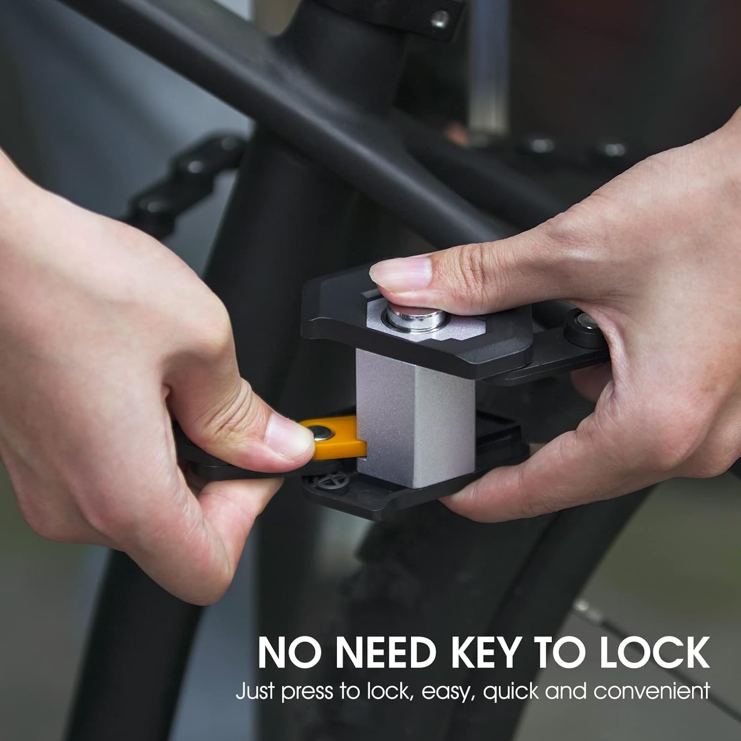 ICOCOPRO Folding Lock, 85 Cm Bicycle Lock with Key & Holder, Bicycle Lock High Security with 26 Steel Segments, E Scooter Lock Bicycle Locks for Mountain Bike/Road Bike/Bmx/Mtb image number 1