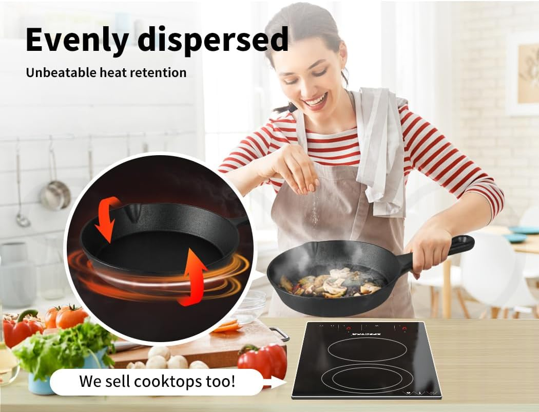 TOQUE Non Stick Frying Pan Set, 3PCS Cast Iron Pan, Steak Skillet BBQ Induction Cookware Frypan, Kitchen Dinner Set Utensil Pans 17Cm/21Cm/27Cm Dia. image number 1