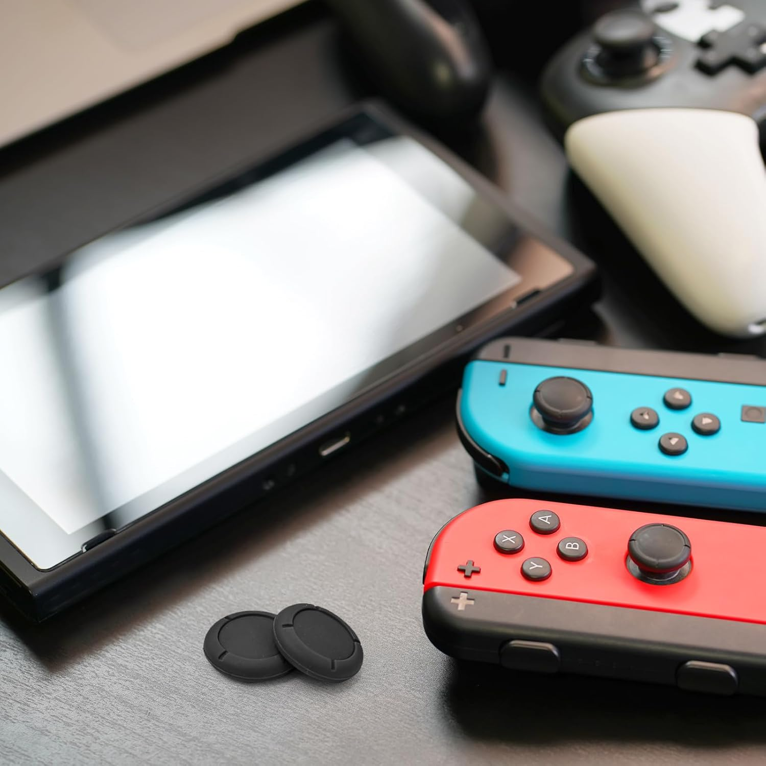 Havenease 6 Pack High Grip Silicone Joystick Covers for Nintendo Switch Controllers, Non-Slip Protective Covers Compatible with Switch Lite/Switch 2 Accessories (Black) image number 1