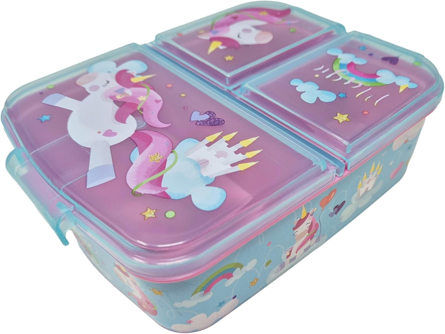 Theonoi Children'S Lunchbox, Sandwich Box with Compartments and Dividers, Nursery Lunchbox Made of Bpa-Free Plastic - Unicorn A1 image number 6