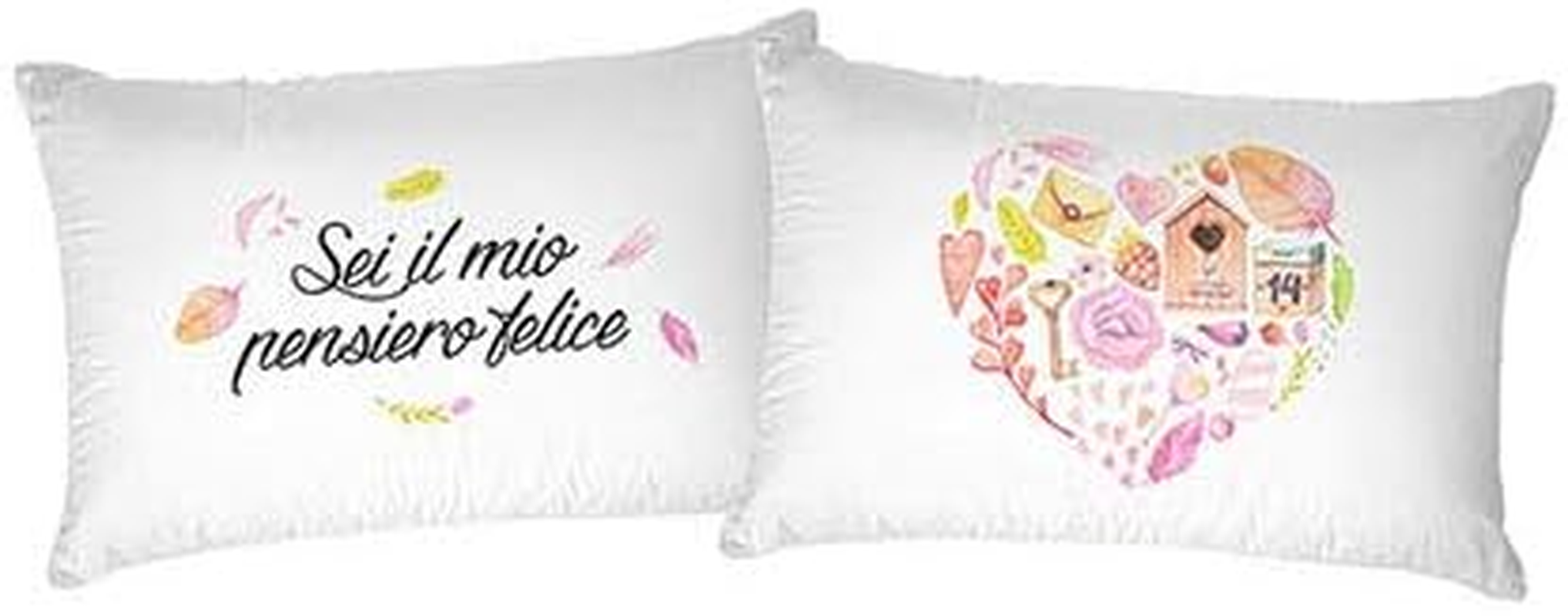 Italian Bed Linen Pair of Pillowcases Digital Printed Printed 52 X 82 Cm - Printed-45 image number 4