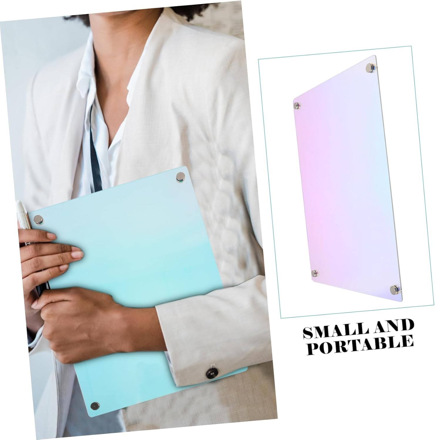 Operitacx Magnetic Reminder Board Refrigerator Writing Board Blank Acrylic Memo Planner image number 5