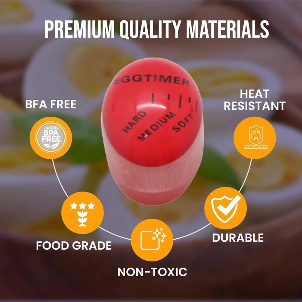 Egg Timer Color Changing for Perfect Boiled Eggs - Soft, Medium, Hard Boiled Egg Timer, Heat-Sensitive Kitchen Gadget, Durable Non-Toxic Resin, Reusable Cooking Tool, Ideal Breakfast Gift