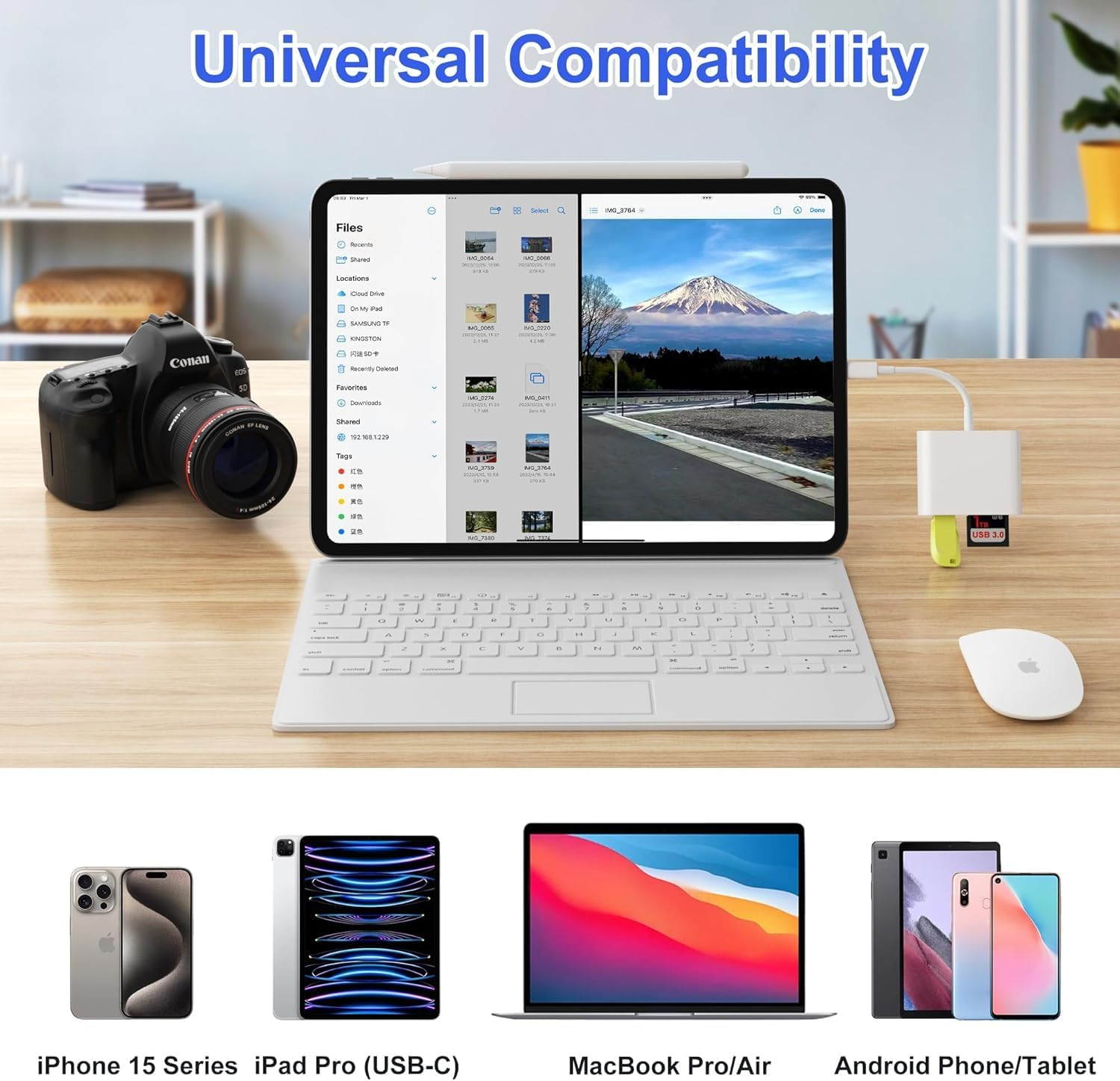 USB 3.0 Type-C SD/TF Card Reader for Android Phones & Tablets, Iphone 15/16 Pro Max, Ipad, Mac, Macbook - High-Speed Sd/Microsd Memory Card Adapter with USB 3.0 Port image number 4