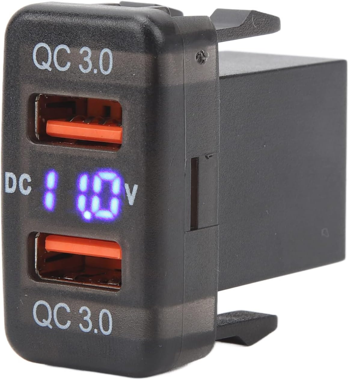 Dual USB Port Socket Car Power Adapter Overheat Proof LED Indicator QC3.0 Fast Charge DC 12V-24V for Hilux (1.57X0.87 Inch) image number 3