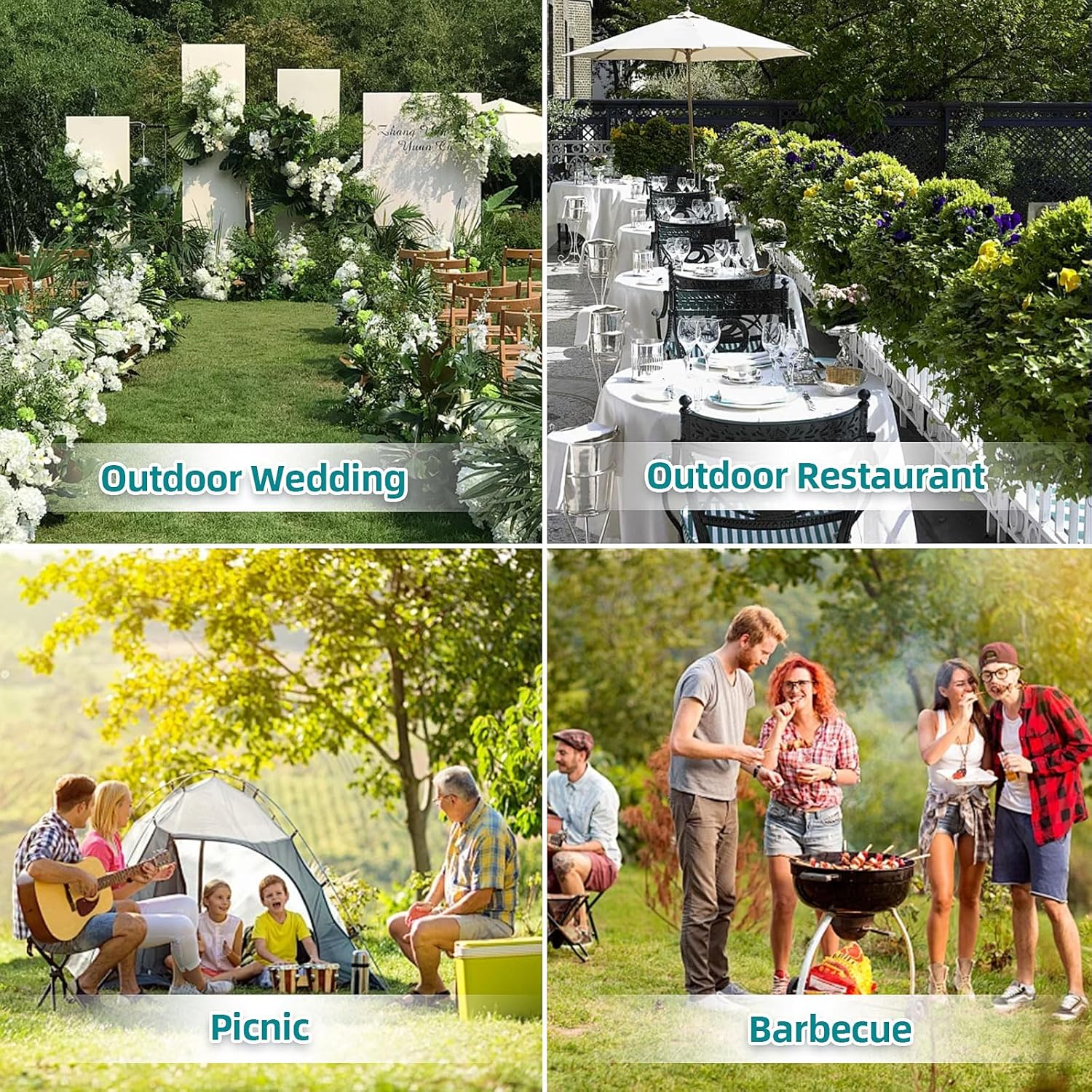 6X4M Marquee Gazebo, Camping Tent Wedding Gazebos Garden Shed 10 Mesh Sidewalls Outdoor Party Canopy Water Resistant and UV Patio Carport Car, White image number 3