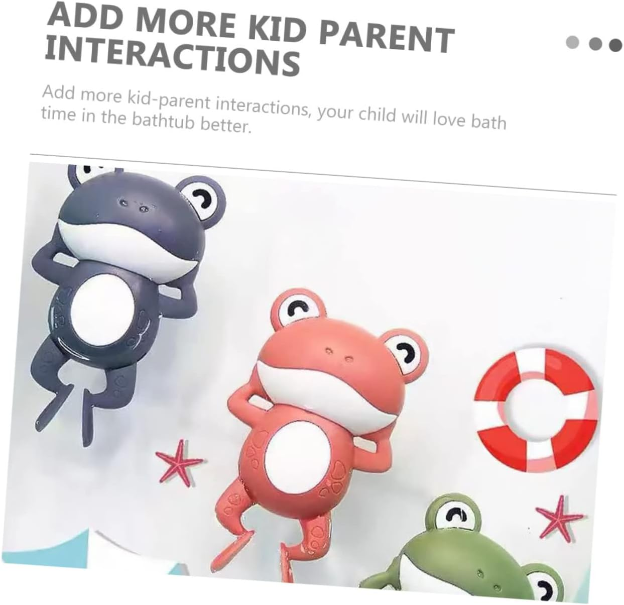 3Pcs Frogs Bath for Boy Girl Cartoon Animal Playthings Safe Wind up Swimming Frogs for Bathtub Water Fun and Motor Skill Development image number 1