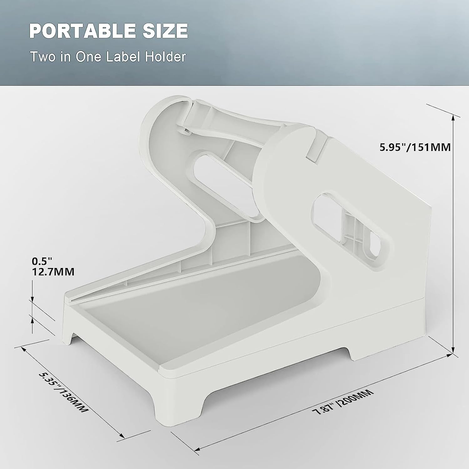 Thermal Label Holders Label Holder for Rolls and Fanfold Shipping Label Stand Desktop Lables Printer DIY Accessory Supplies for Home Office - Grey image number 4