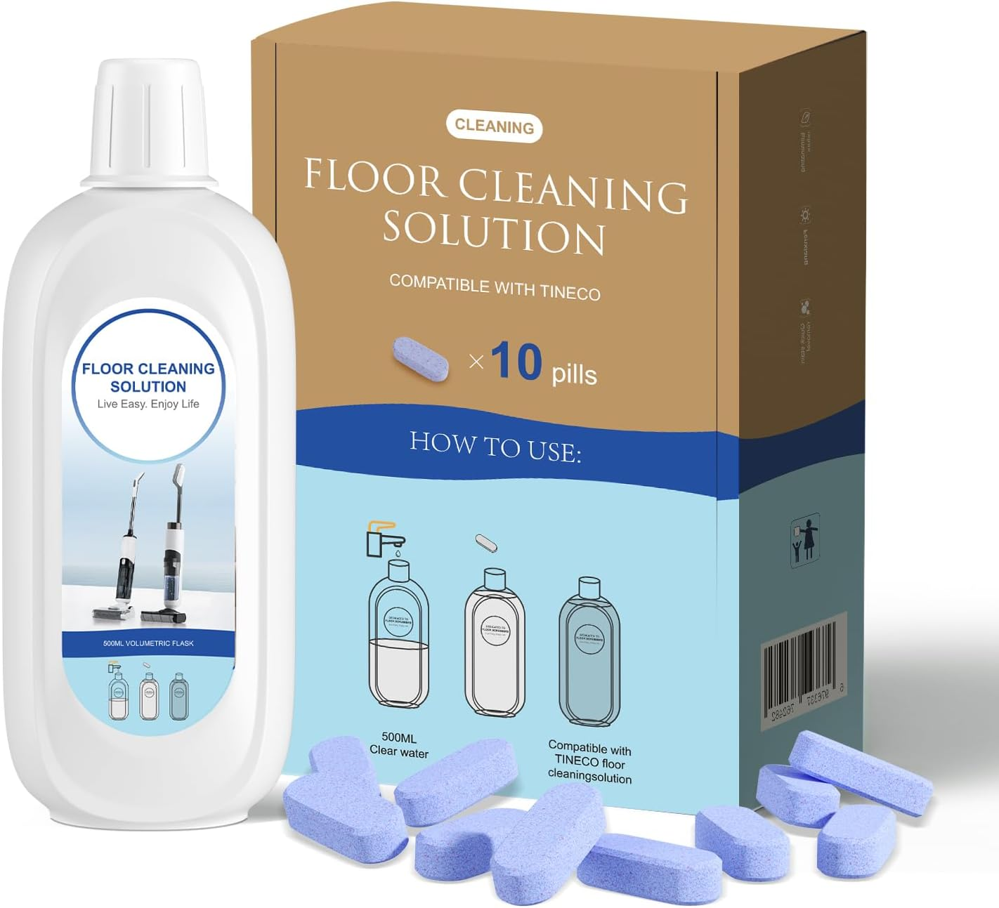 10 Bottles Floor Cleaner 500Ml per Bottle Lavender Flavor Floor Cleaning Solution Compatible with Tineco FLOOR ONE S5/S3/IFLOOR3/IFLOOR2/IFLOOR SERIES, Suit All Wet Dry Vacuum Mop (Lavender Flavor) image number 4
