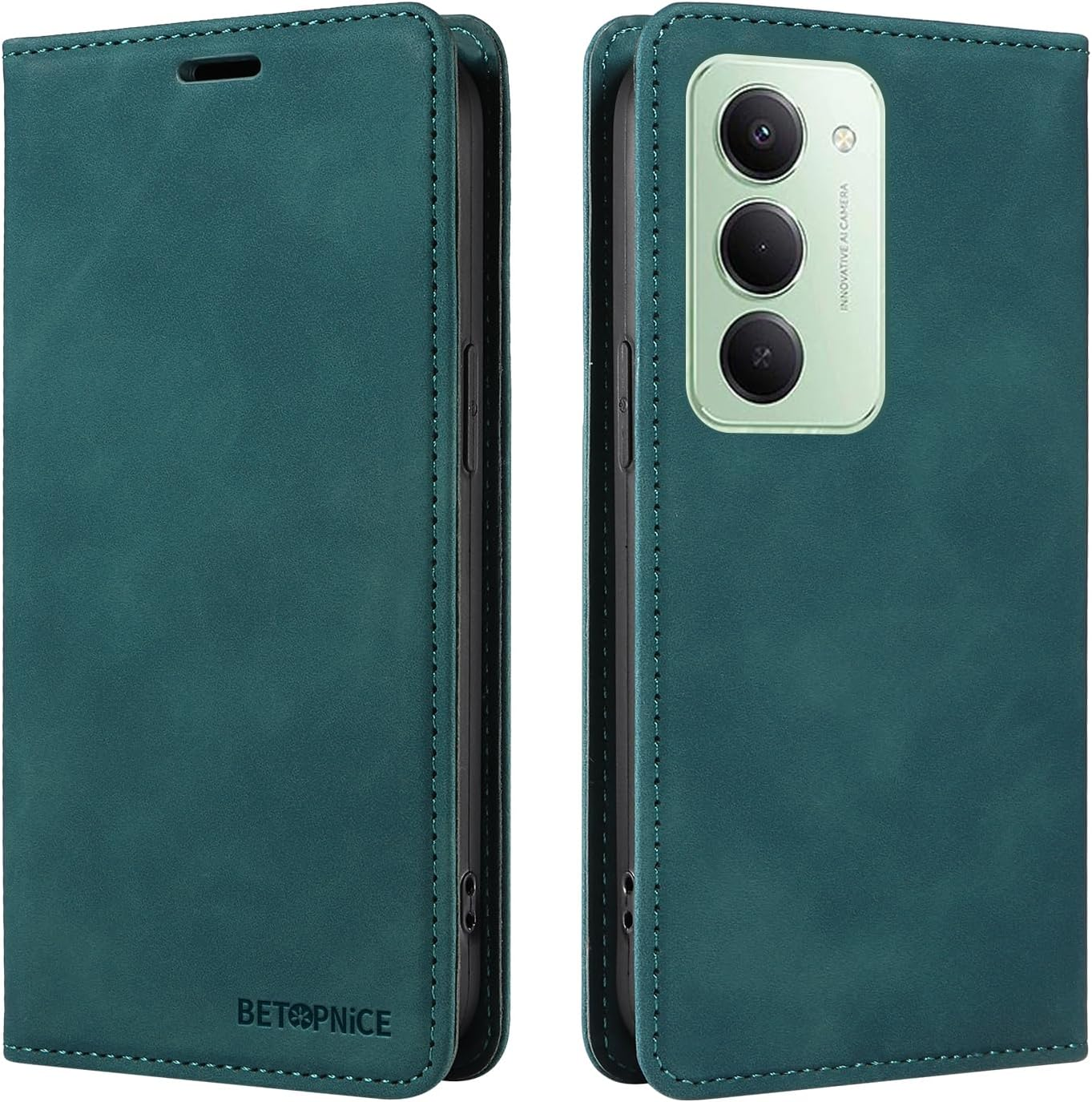 DEDUX Mobile Phone Case for Xiaomi Redmi 15 5G Case Premium Leather Folding Case RFID Protective Magnetic Flip Wallet Case Black