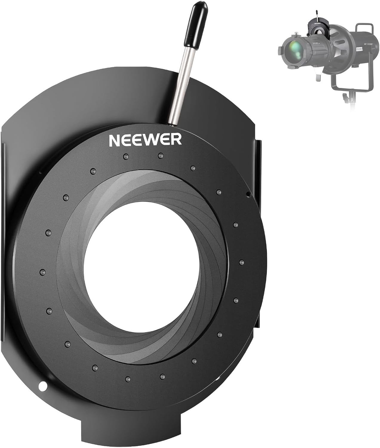 NEEWER Spotlight Mount Iris for NEEWER LS-39/LS-38/LS-48 Spotlight Snoot, 5-60Mm Aperture Diaphragm Adjustable Mount Control Optical Diaphragm Lens Accessory, High Temp Resistant Manganese Steel, CSS2 image number 5
