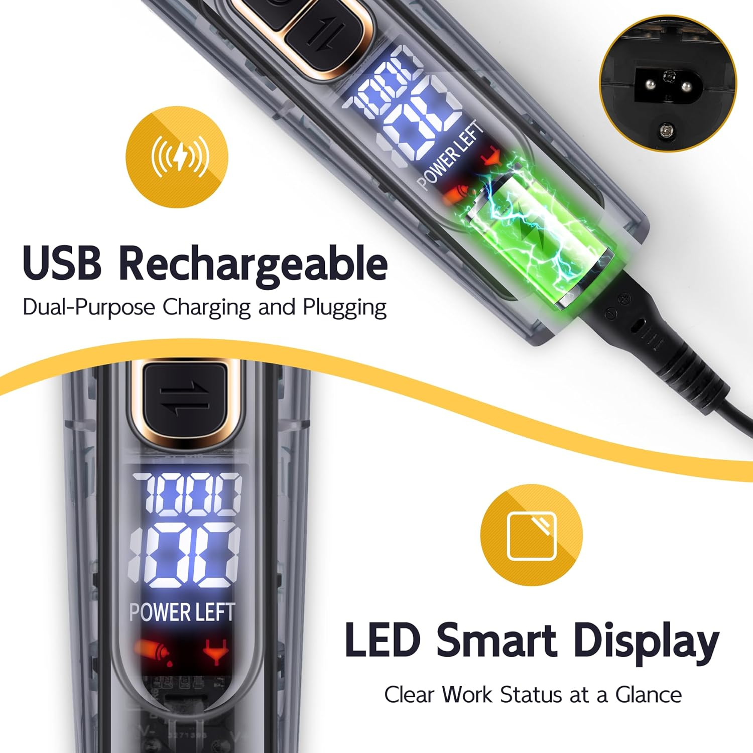 FURBONA Dog Grooming Kit with LED Display, 3-Speed, Low Noise, Rechargeable, Cordless, Waterproof Clippers for Dogs Cats Small & Large Pets with Thick Coats image number 1