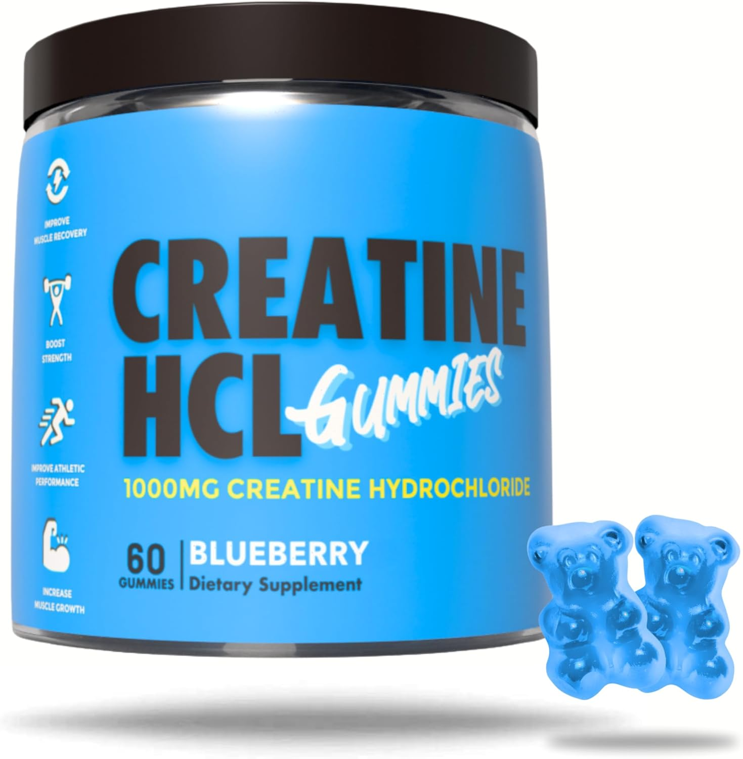 Creatine HCL Gummies &ndash; 1000Mg Blueberry Flavor for Rapid Absorption | Enhance Muscle Size, Strength, Endurance & Power | No Loading Required, Faster than Creatine Monohydrate | 30 Serves image number 6
