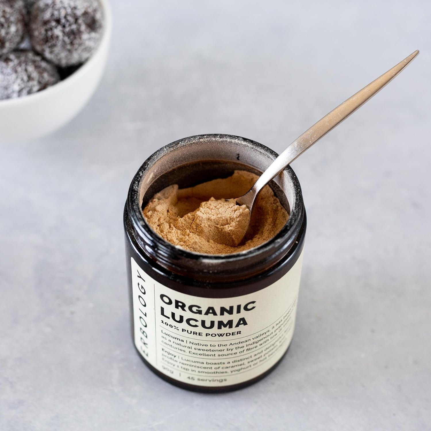 Erbology Organic Lucuma Powder 90G - 45 Servings - Gut Health Support - Low Glycemic Index - Sustainably Sourced Straight from Farm in Peru - Small Batch - Vegan - Gmo-Free