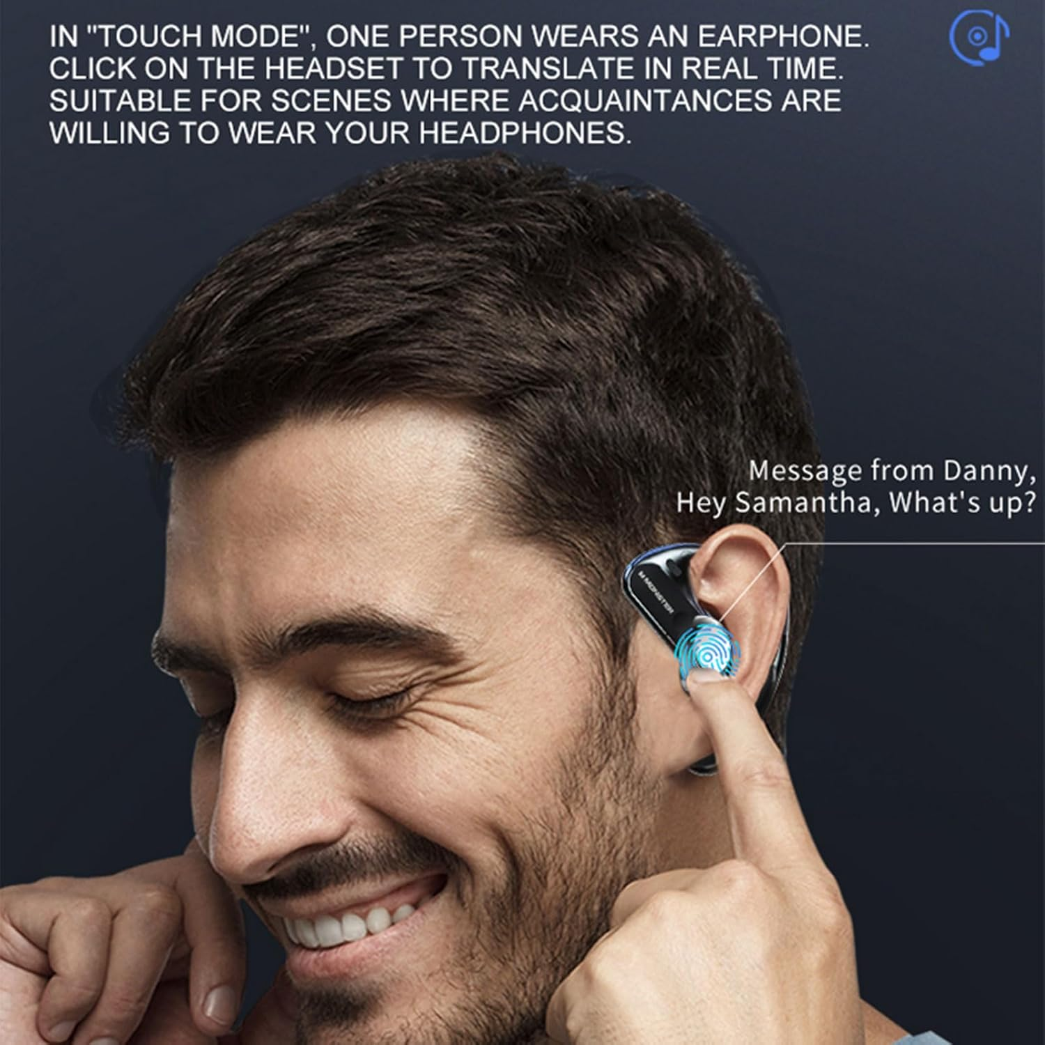 Depisuta AI Translation Earbuds Real Time, 130 Language Translator Earbuds Touch Control Wireless Bluetooth Headphone with APP, Translation Device for Travel Business Learning Meeting