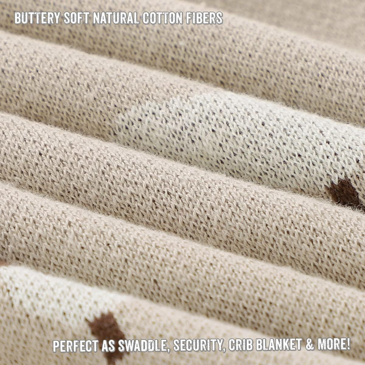 Baby Swaddle Blanket - 100% Luxury Cotton Knit Soft Cozy Lightweight Unisex Receiving Swaddle Crib Stroller Quilt Blanket for Shower Gift Registry for Newborns Infants Toddlers (Sheep - Khaki) image number 2