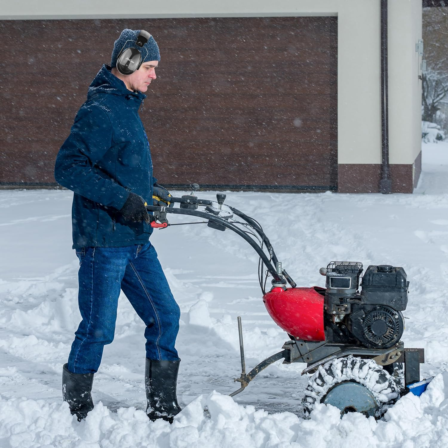 Procase Noise Reduction Safety Ear Muffs, 32Db Hearing Protection Earmuffs Ear Defenders with Adjustable Headband for Mowing Construction Manufacturing Woodwork -Purple image number 5