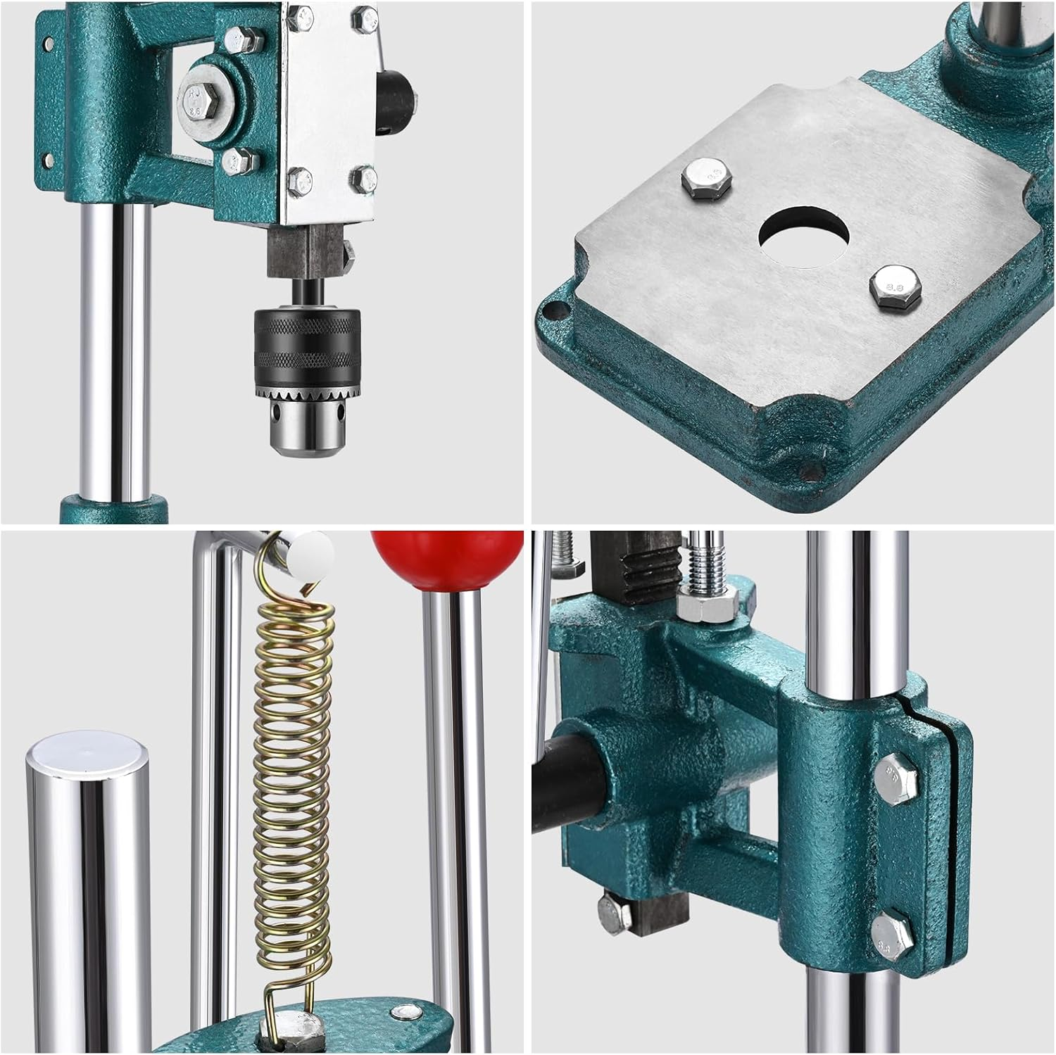 Soiiw Leather Hole Puncher Hand Punching Machine Heavy Duty Manual Press Puncher Punch Tools for DIY Leather Craft Punching Holes with 1.5-13Mm Clamping Chuck image number 4