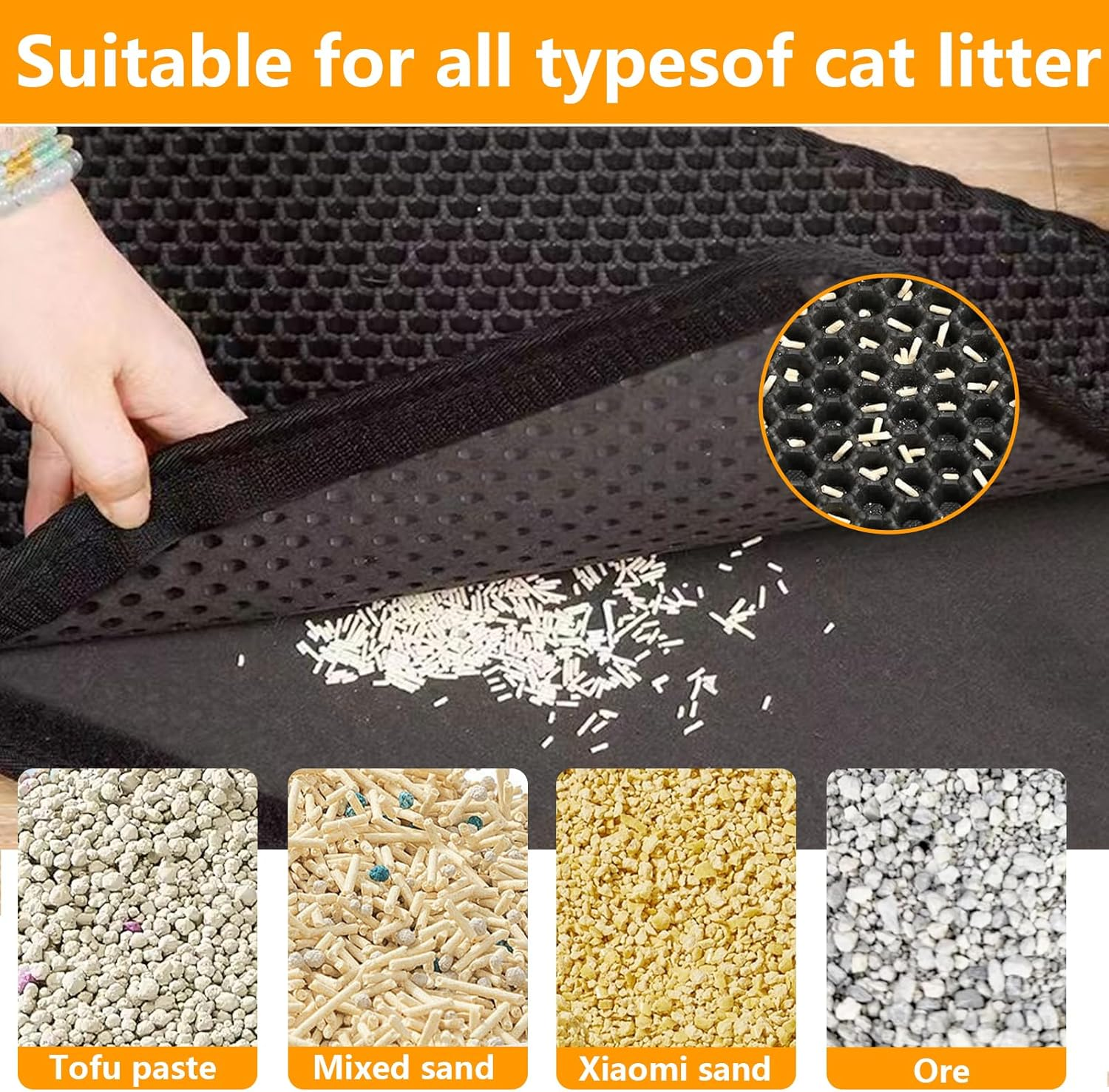 Cat Litter Tray Mat, Honeycomb Design Cat Litter Mat, Cat Litter Tray Mat image number 6