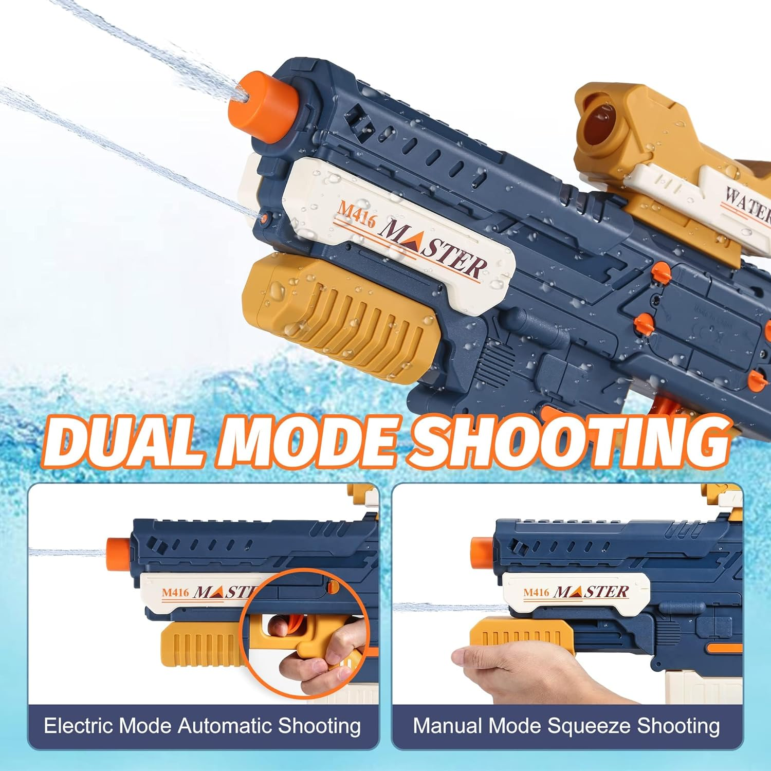 Electric Water Gun, Powerful Water Blasters - Double Shooting Mode Fully Auto Squirt Guns for Adults, Long Range 10Meter, 500Cc Large Capacity, Super Water Soaker Outdoor Pool Toys for Kids Ages 8-12 image number 2