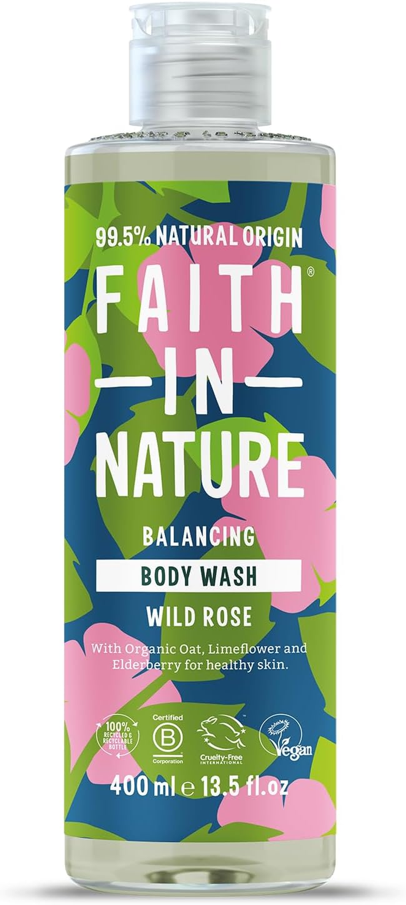 Faith in Nature Natural Wild Rose Body Wash, Restoring, Vegan and Cruelty Free, No SLS or Parabens, 400Ml - 5 Ounces, Seaweed  Citrus image number 6