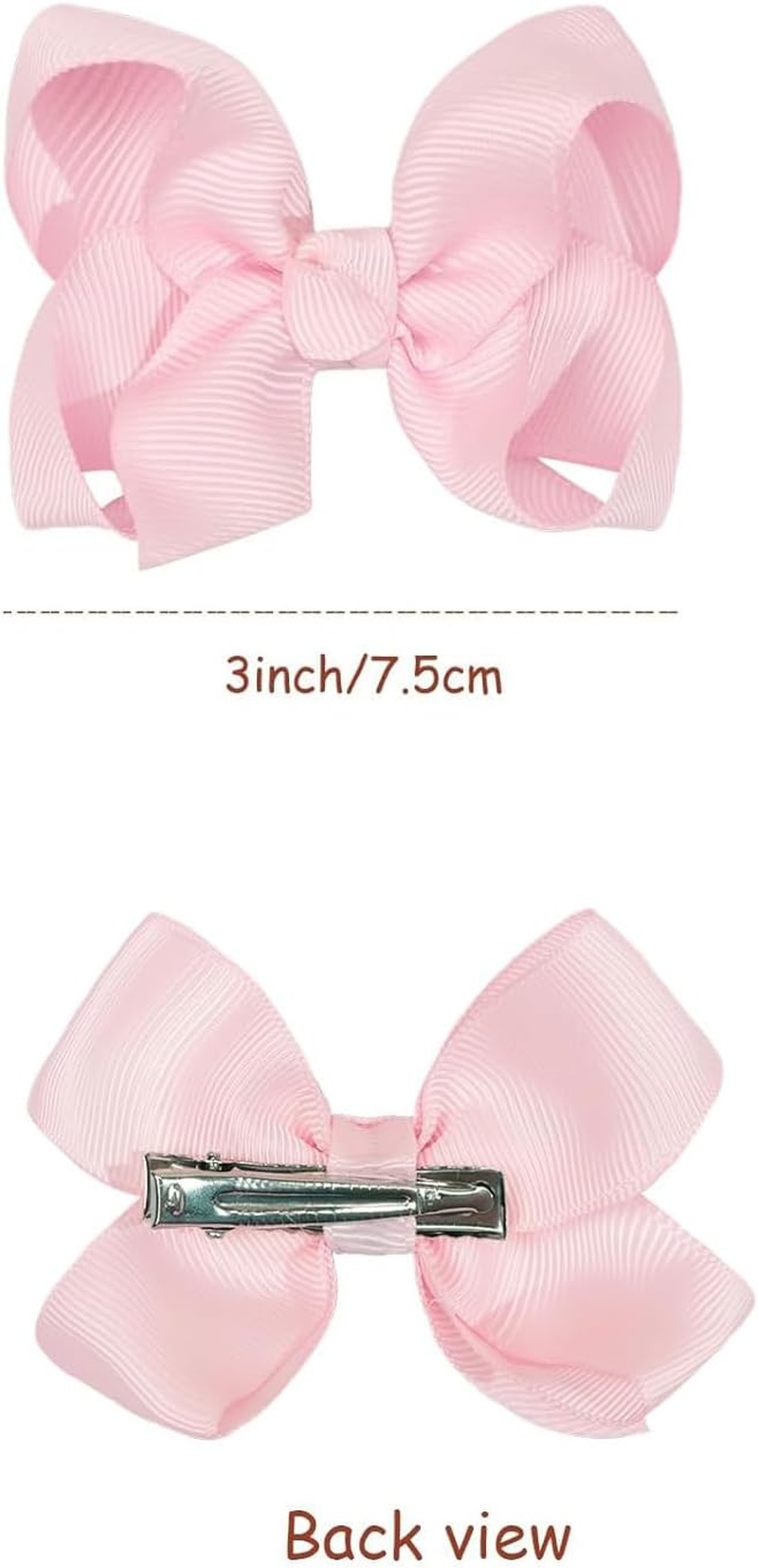 40Piecse Boutique Grosgrain Ribbon Pinwheel 3" Hair Bows Alligator Clips for Babies Toddlers Teens Gifts in Pairs image number 4