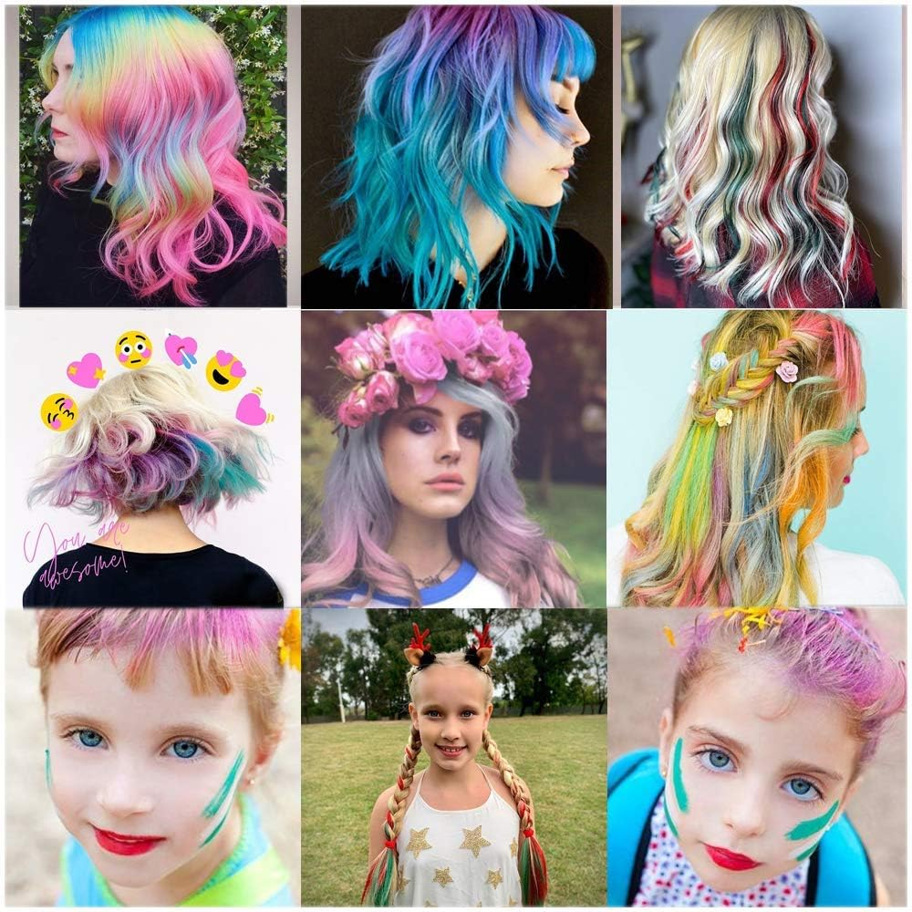 EBANKU Temporary Hair Chalk Comb, 10 Color Washable Hair Chalk Set for Girls Kids Gifts on Cosplay DIY Halloween Christmas Day Birthday Party image number 4