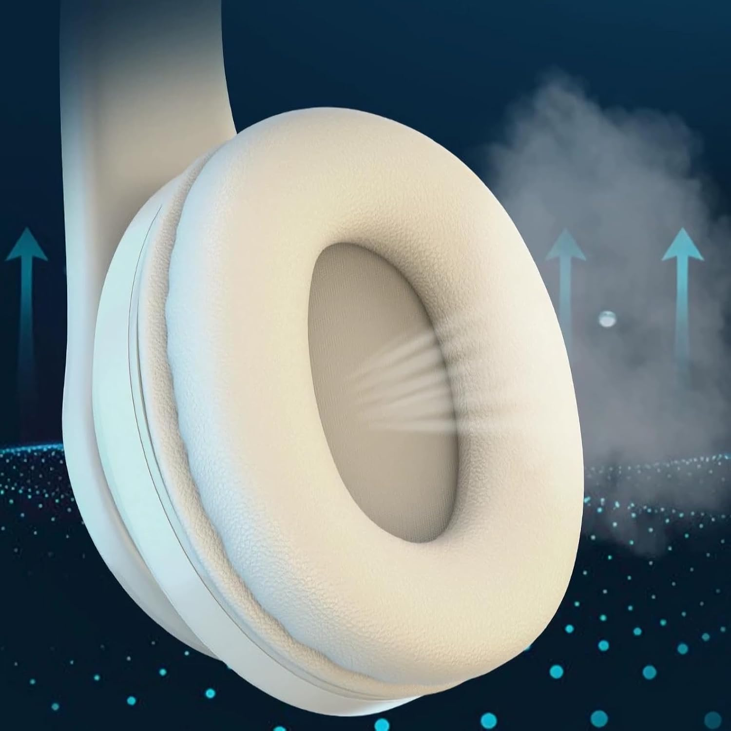 Wireless Bluetooth Headphones-Colorful Lights/Foldable/Built-In Microphone-Bluetooth 5.0/10 M Range/Stereo Surround/Comfortable Affixed Ears (White 1) image number 4