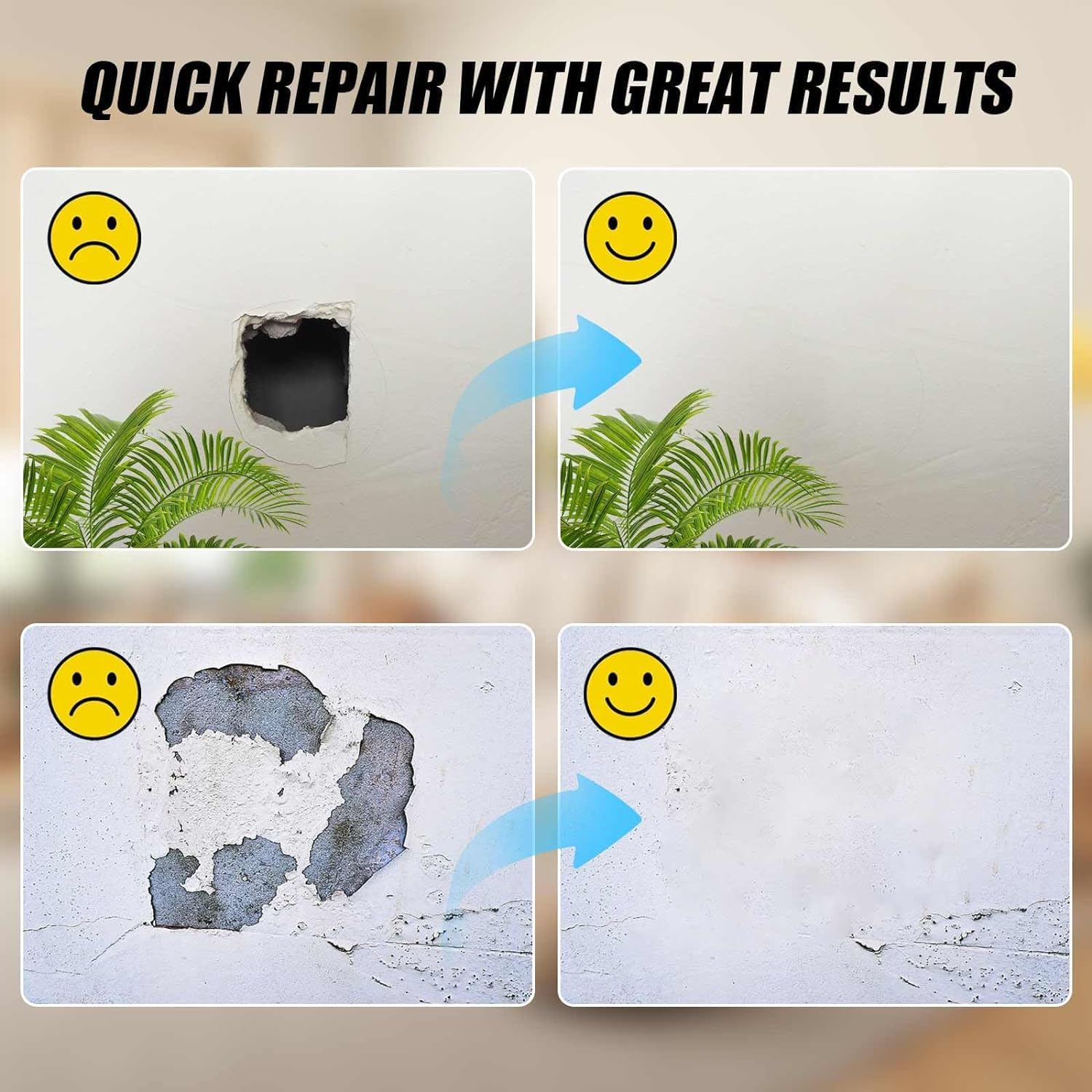 Betterjonny 23Pcs Drywall Repair Kit - 2/4/6/8 Inch Self Adhesive Patch for Wall Hole Repair - Dry Wall Patching Kit for Broken Walls