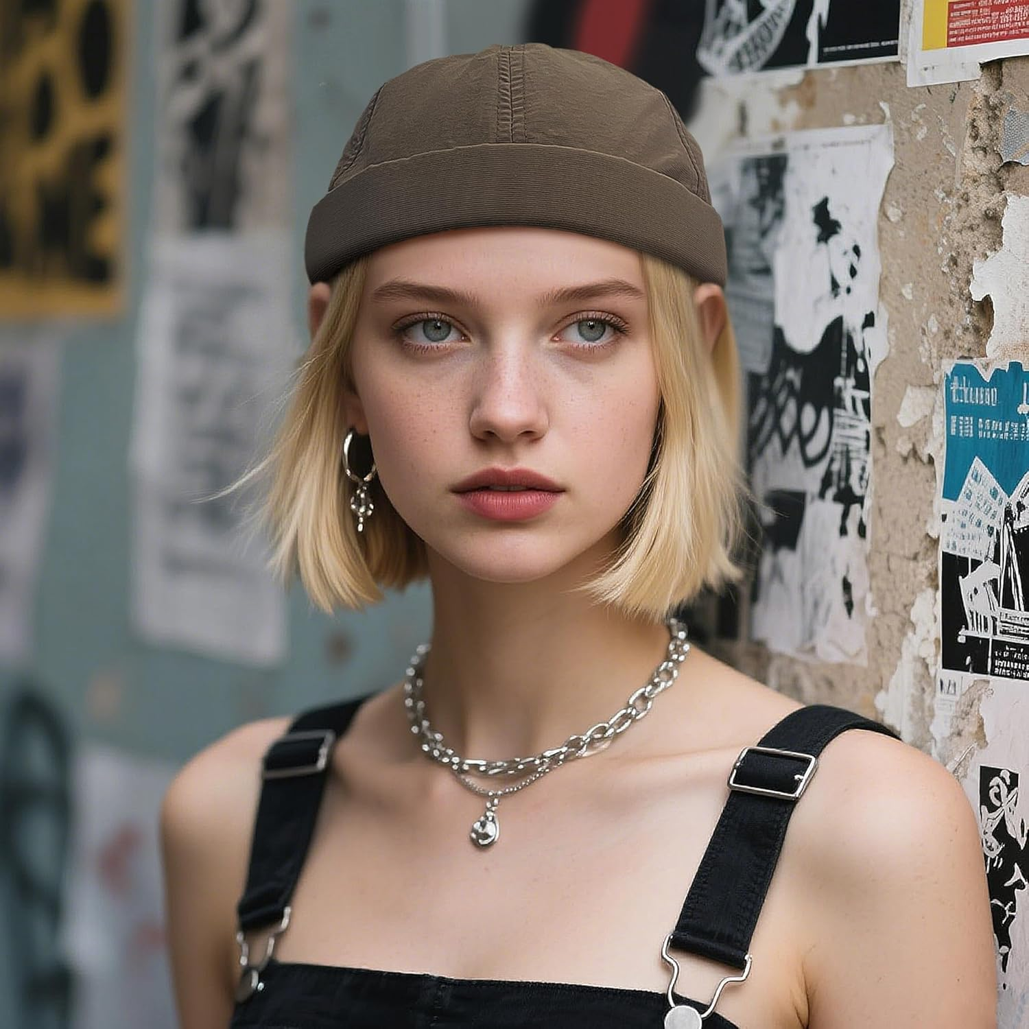 Clakllie Lightweight Docker Hat Brimless Hats Quick Dry Beanie Skull Cap Water Resistant Rolled Cuff Retro Sailor Cap image number 2