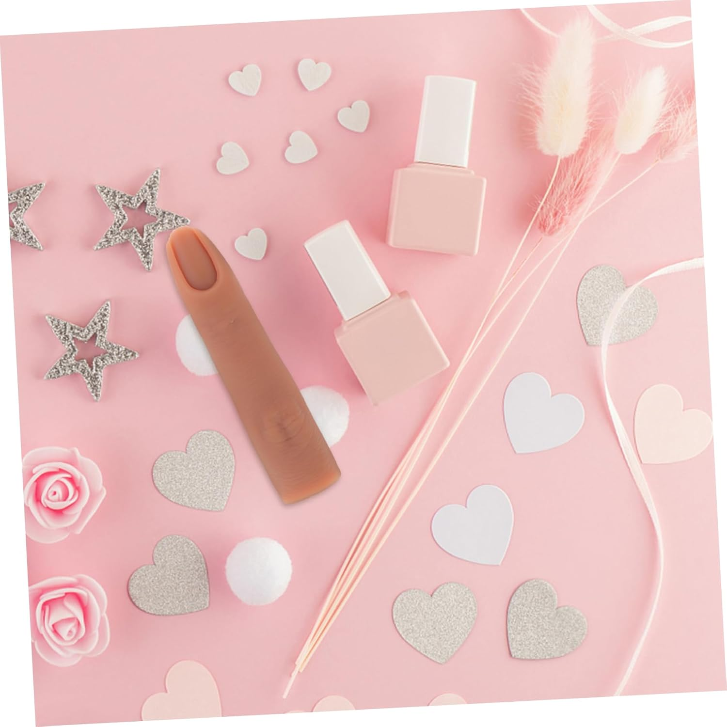 PACKOVE Silicone Practice Hand Model Manicure Nail Finger Practice Hands UV Hand Joint Model Silica Gel image number 5