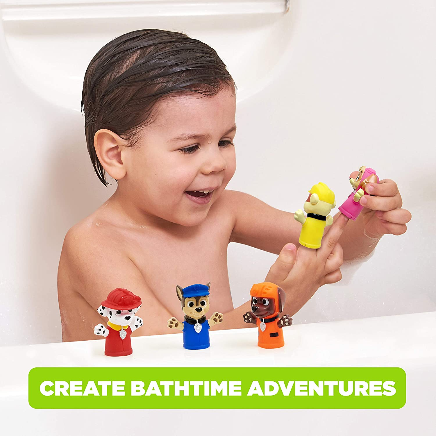 Ginsey Nickelodeon PAW Patrol Bath Finger Puppets, 5 Pc - Party Favors, Educational, Floating Pool Toys, Beach Toys, Story Time, Playtime image number 1