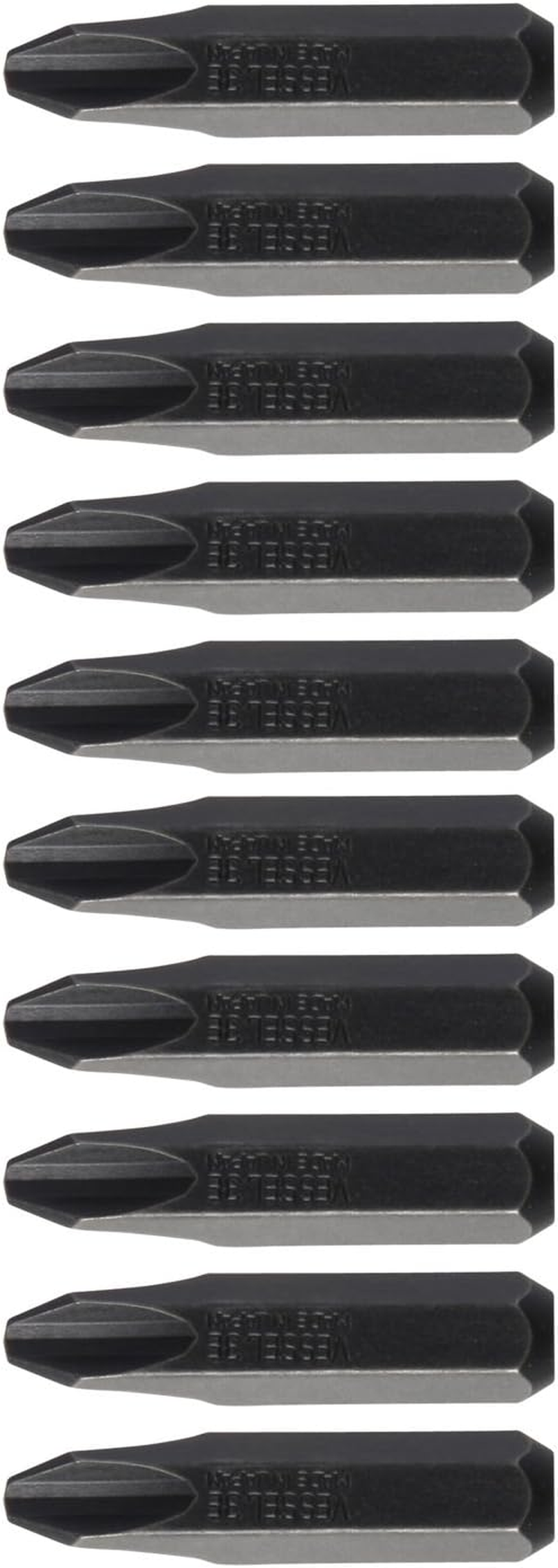 VESSEL C51 ZP Impact Driver Bits for Manual Tools, 0.1 X 1.4 Inches (3 X 36 Mm), Set of 10, Hardness: E (Low Hardness) image number 2