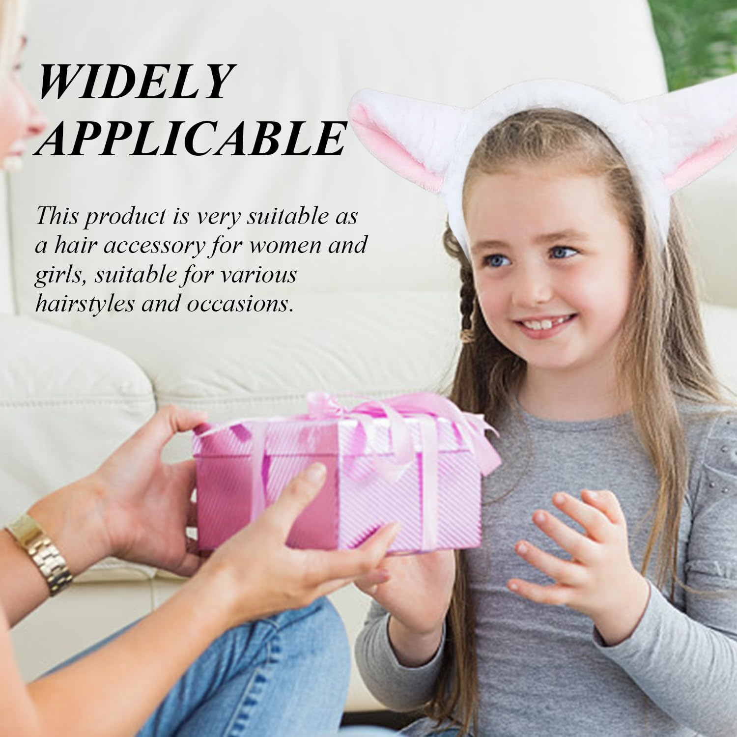 CHROMACRAFT 2 Pieces Sheep Ear Headbands, Women'S Animal Ears Headbands, White Hair Accessories, Creative Hair Decorations image number 5