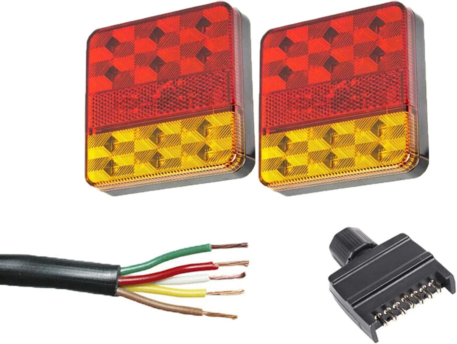 12 Led Trailer Tail Light Kit Pair Plug 8M 5 Core Wire Caravan Ute Waterproof image number 4