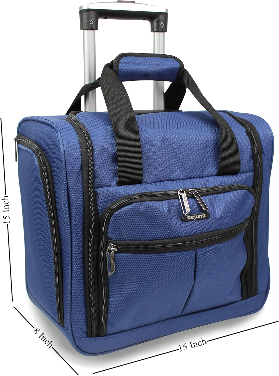 World Traveler Dejuno Lightweight Underseat 15-Inch Carry-On Rolling Luggage, Navy, Navy, 15-Inch, Dejuno Lightweight Underseat 15-Inch Carry-On Rolling Luggage