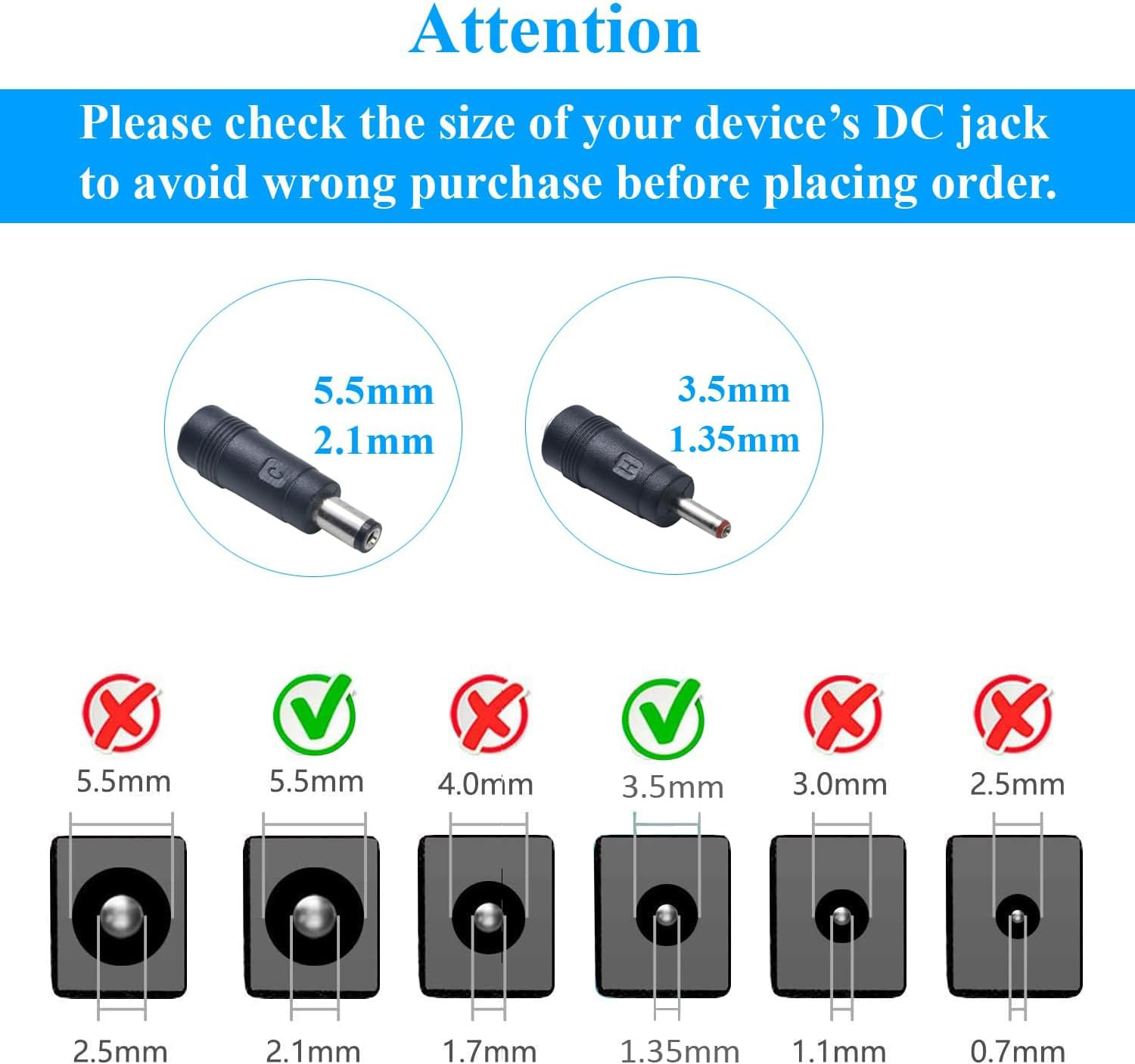 AC to DC 12V 0.5A 500Ma Power Supply Adapter, Plug 5.5Mm X 2.1Mm image number 6