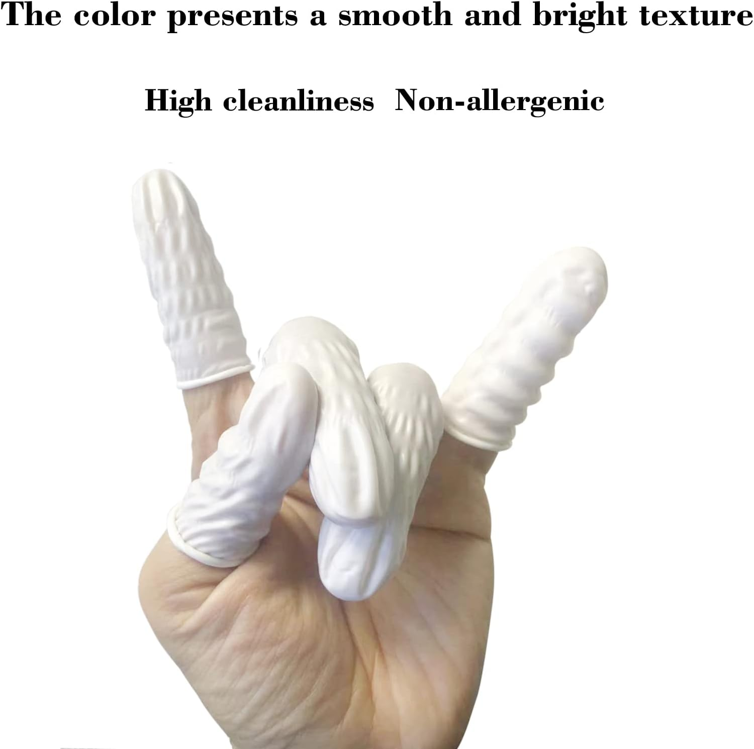 100Pcs Medium Size Disposable Nitrile Finger Cots, Finger Stall Manicure Painting Household Cleaning Office Laboratory Finger Cover Prerotection Sleeves Not Allergic (White) image number 4