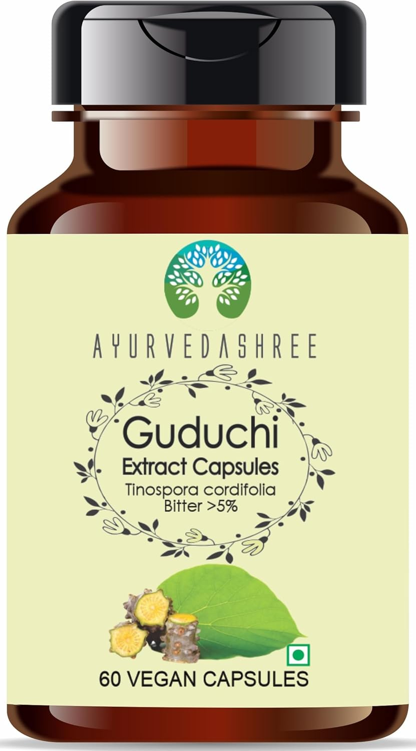 Guduchi Extract 500Mg - 60 Vegetarian Capsules|Tinospora Cordifolia| All Natural | 100% Vegan | Gluten-Free | GMP Certified image number 1