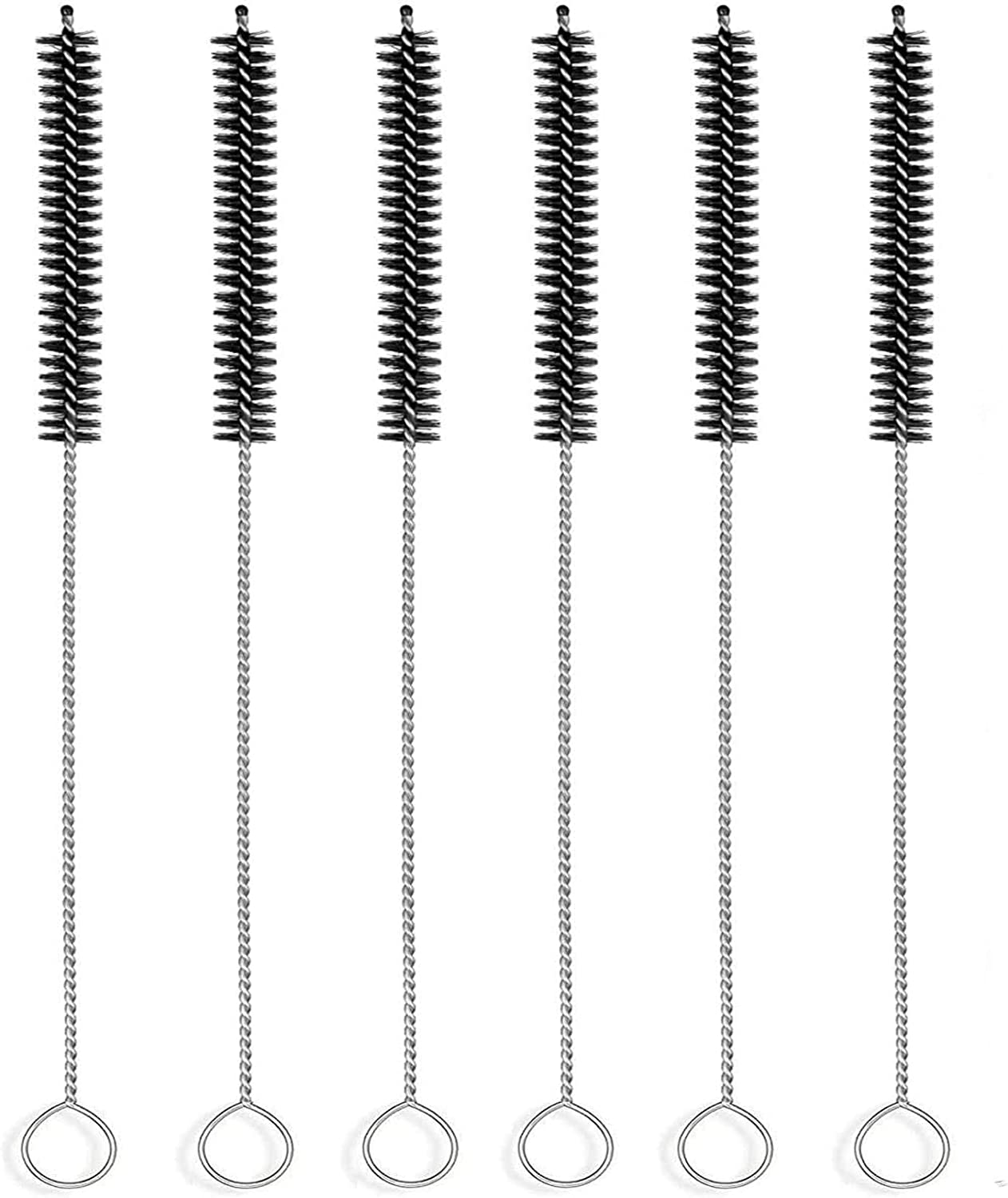 Straw Cleaner Brush, H HOME-MART 6 Pcs Drink Straw Cleaning Brush Kit, Extra Long Pipe Cleaners, Straw Cleaning Brush Bottle Brush Cleaner Pipe Cleaner for Tumbler, Sippy Cup, Bottle and Tube (White)