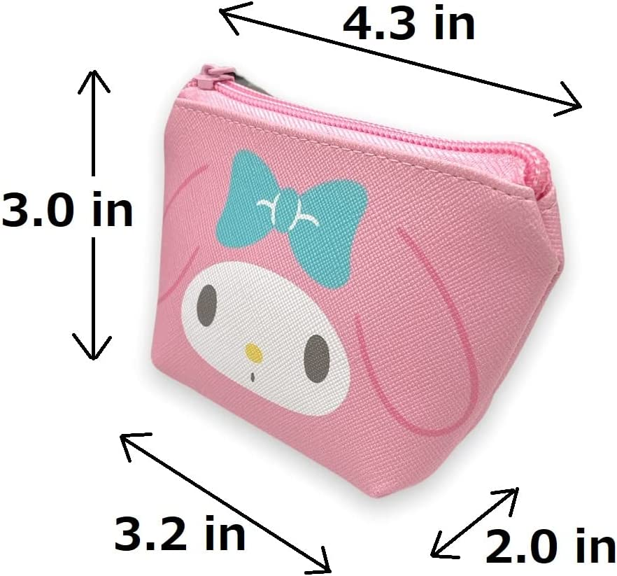 Sanrio My Melody Face Boat Type Cosmetics Small Pouch Bag 4.3 in (W) &times; 3 in (H) &times; 2 in (D) for Adult Use, Pink, Size: about 4.3 in (W) &times; 3 in (H) &times; 2 in (D), Cosmetics Mini Pouch