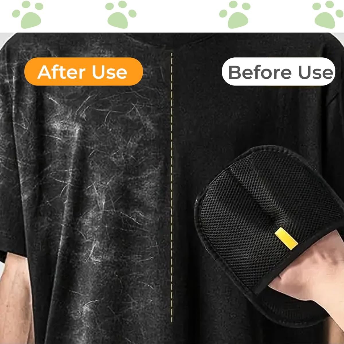 Pack of 2 Magnetic Gloves & Self-Cleaning Fur Flash Brush Cat Hair Remover Glove with Stainless Steel Comb for Removal, Fur Magnetic Gloves for Long and Short Hair Cats and Dogs