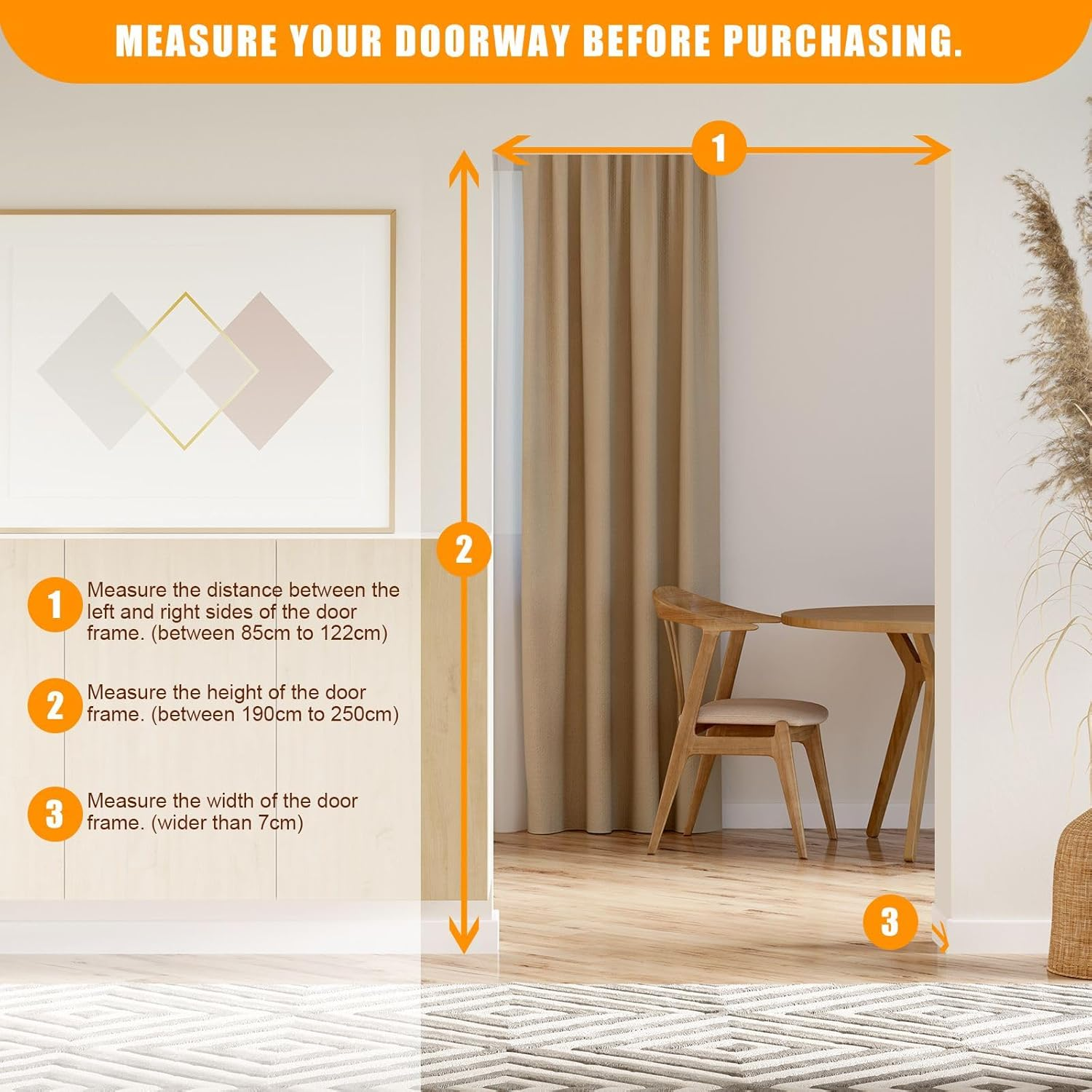 Pet Scene 185CM Retractable Pet Safety Gate for Dog Cat Adjustable Width 85-122CM, Extra Tall Fence Enclosure Guard Security Barrier Fencing for Stairs Doorway Kitchen, Measure Height 190-250CM, White