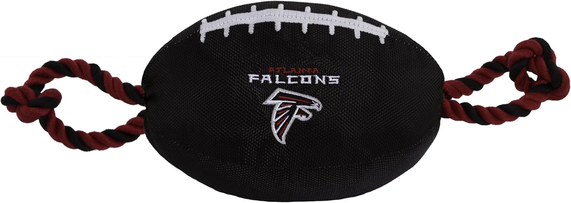 Pets First NFL Baltimore Ravens Football Dog Toy, Tough Nylon Quality Materials with Strong Pull Ropes & Inner Squeaker in NFL Team Color (BAL-3121)