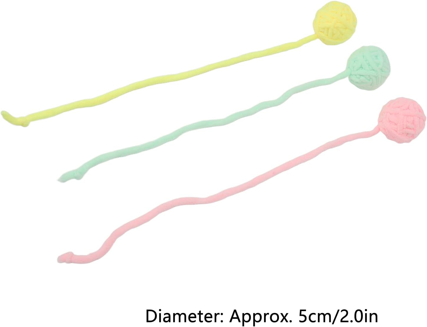 3Pcs Cat Plush Ball, Interactive Cat Fuzzy Chew Balls with Bells, Fun Adorable Colorful Cat Ball Toys Playing Soft Plush Bouncy Ball Toys for Indoor Cats Kitten (Pure Color) image number 4