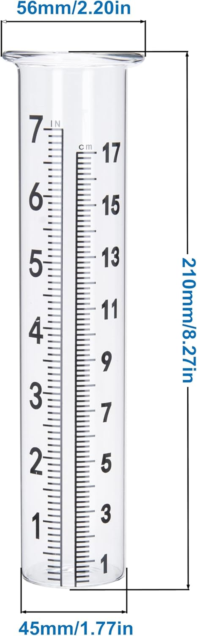 7" Capacity Rain Gauge with Stainless Steel Mounting Rack Holder, Post Mount Rain Gauge or Yard Garden Outdoor Home (Style A) image number 3