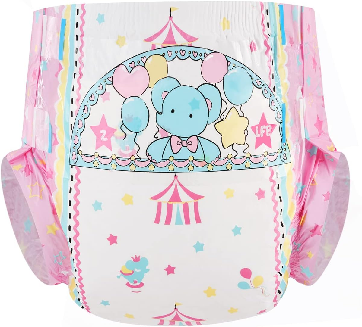 Littleforbig Adult Printed Diaper 2 Pieces - Little Circus L image number 3